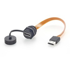 Waterproof DisplayPort 1.4 Male to Female Panel Mount FPC Extension Cable