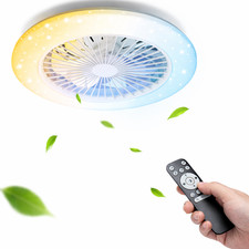 AIGOSTAR VENTILATORE DA SOFFITTO CON LUCE LED REGOLABILE DIMMERABILE TELECOMANDO