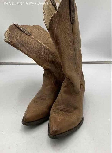 Ariat Womens Brown Leather Pull-On Mid-Calf Cowgirl Western Boots Size 9.5 B