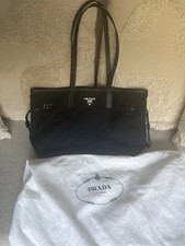 PRADA Tragetasche Damen schwarz Nylon/Leder L...