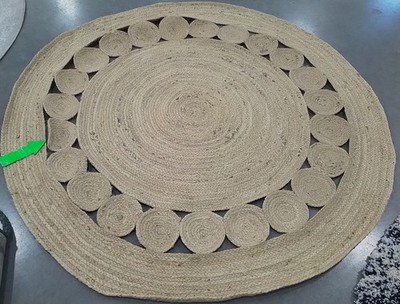 IVORY 5'-0'' x 5'-0'' Broken Thread Rug, Reduced Price 1172798321 NF364B-5R