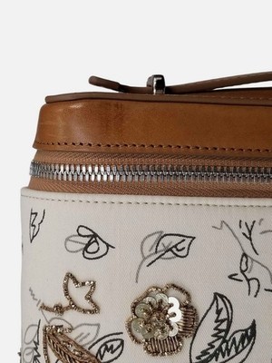 Christian Louboutin Women's Beige Djanis Floral Toile Top Handle