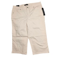 Purple & More Women's Beige Cropped Pants Capri Style Size 10 Cotton Blend