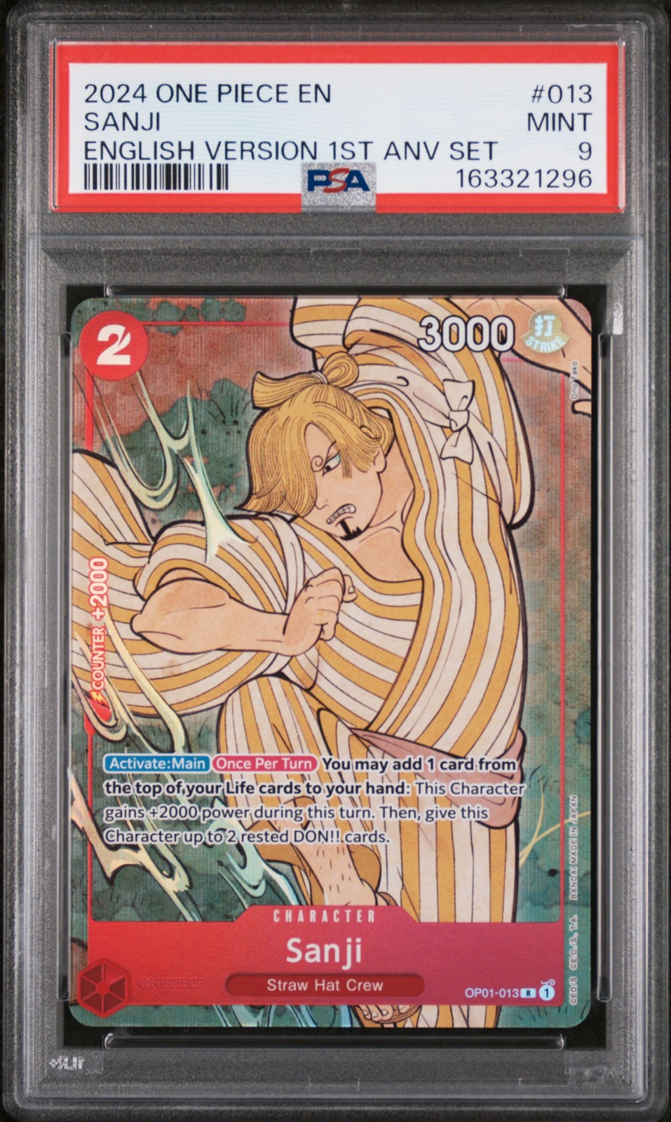 2024 ONE PIECE ENGLISH VERSION 1ST ANNIVERSARY SET #013 SANJI PSA 9