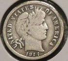 Silver Dime - Barber - 1914 (Partial Liberty.  Rough along the edges.) [234]