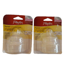 2 Packs Playtex Nurser Naturalatch Baby Bottle Nipples 3 Months Medium Flow