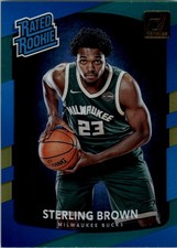 2017-18 Donruss Holo Laser Green and Yellow #165 Sterling Brown RR - BSK