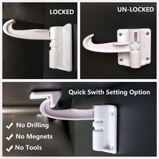 Cabinet Locks Child Safety Latches Baby Proof Lock Drawer Door 10 Pcs White Gift