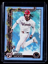 2025 Topps Holiday James Wood Blue Metallic Glitter Holiday #H94