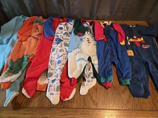 Vintage LOT baby sleeper pajamas fleece/plush/one-piece footed garments/Romper