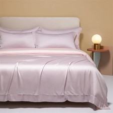 Luxury Solid Bedding Sets Silky Ultra Soft Quilt Cover Set Double Bedclothes