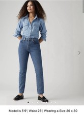 Levis 501 Jeans Original Fit High Rise Medium Wash Button Fly Womens 29 X 32
