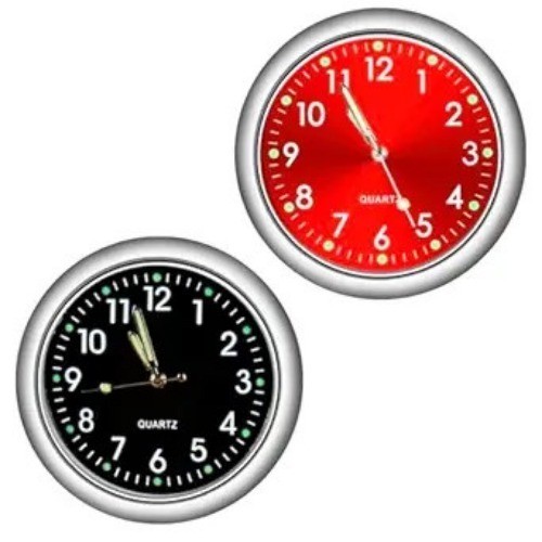 Mini Car Dashboard Luminous Analog Clock, Small Vent or Pocket Watch for Bike Bo