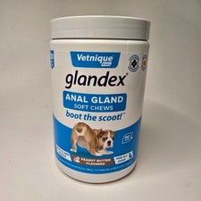 Glandex Anal Gland Soft Chews for Dogs - Peanut Butter 120 Chews Exp 11/26