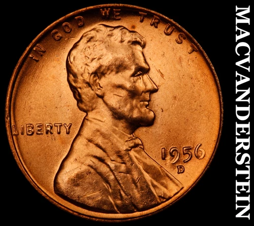 1956-D Lincoln Wheat Cent- Choice Gem Brilliant Unc Luster No Reserve #J3853