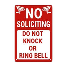 No Soliciting Sign for House/Home, Metal Yard Sign for Front Door, Perfect Decor