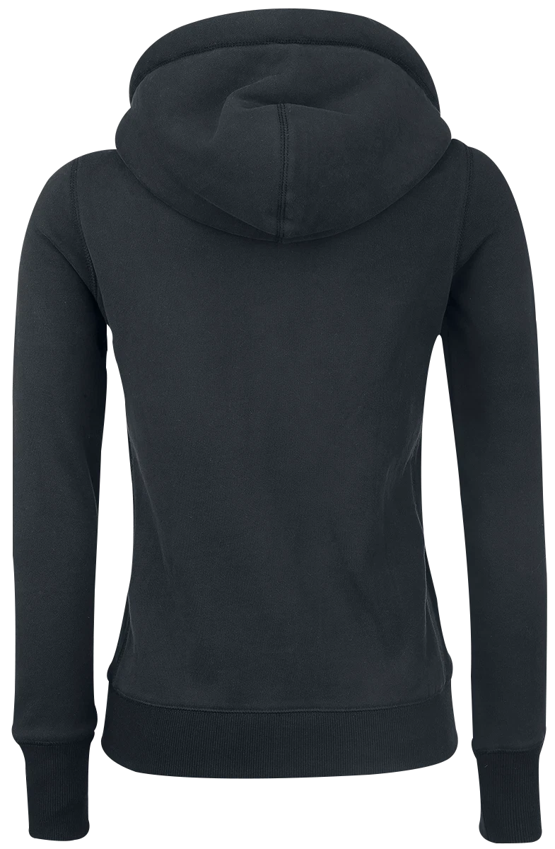 Black Premium by EMP Damen schwarze Kapuzenjacke mit Teddyfell-Kapuze