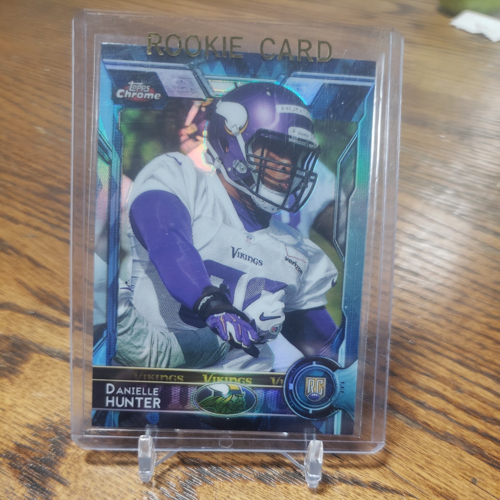 2015 Topps Chrome Hot Box Blue Diamond Refractor Danielle Hunter #173 Rookie RC