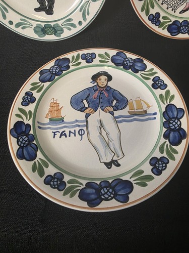Antiguo juego de 4 platos de cerámica artística de Aluminia Faience Royal Copenhagen 1904 - Imagen 5 de 11