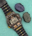 1996 Vintage YELLOW Timex Ironman Triathlon Digital Watch - NICE! - With ZeBugs!