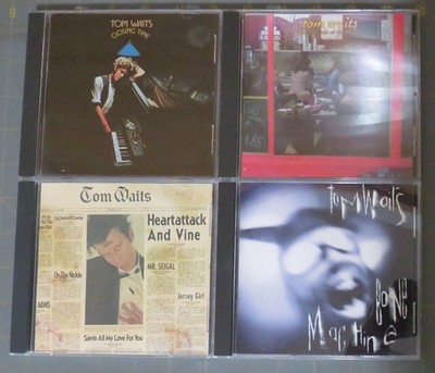 4 tom waits cds - closing time, nighthawks, heartattack, bone machine