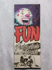 Vintage Have Fun Pontchartrain Beach New Orleans 1950s Brochure Louisiana Clown