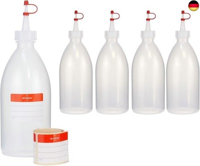 Octopus 5x 500 ml Quetschflaschen, Spritzflaschen aus LDPE mit Tropfverschluss,