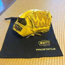ZETT PROSTATUS Hardball Glove Right-Hand Yellow Used