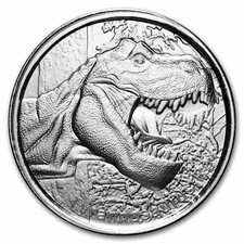 1 oz Silver Round - Tyrannosaurus Rex (T-Rex) 86.41 per troy oz
