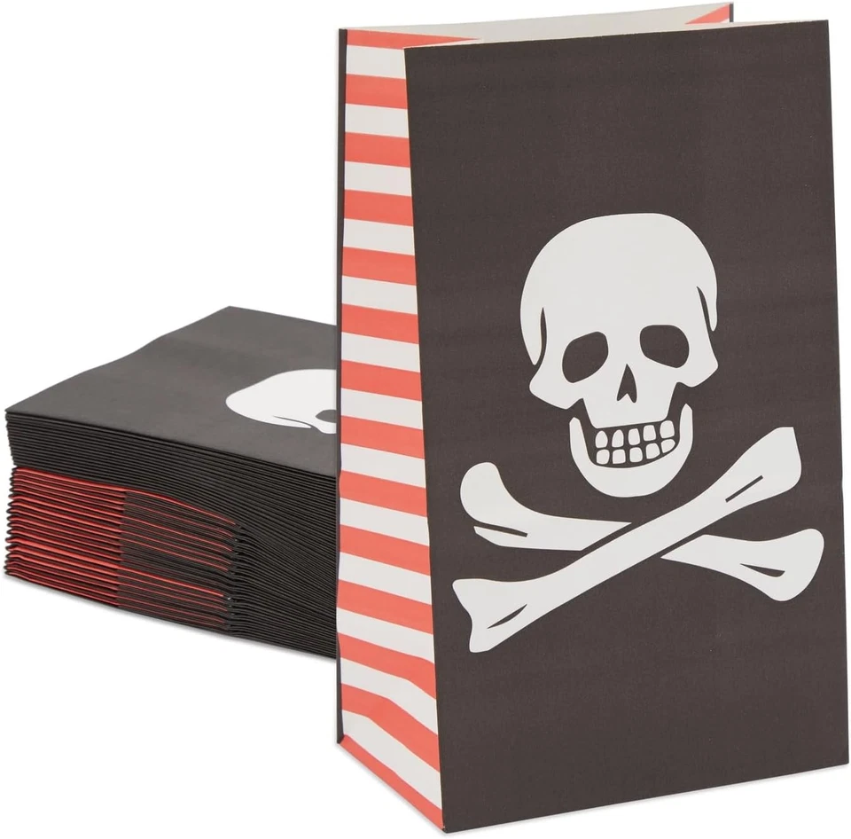 Bolsas para regalos de fiesta pirata - Paquete de 36 5 x 8,7 x 3 en papel - Fondo reforzado para... Foto 3 de 4
