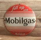 Vintage Mobilgas Mobiloil Porcelain Metal Gas Pump Plate Mobil Sign