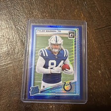 2025 Panini Donruss Optic - Rated Rookie Tyler Warren #234 Blue Hyper Prizm (RC)