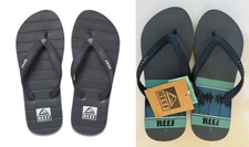 REEF MEN'S SWITCHFOOT FLIP FLOP DURABILITY SANDALS GREY WHITE VINTAGE PALM RB0A2
