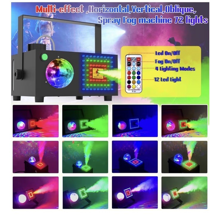 2 in 1 Horizontal,Vertical Fog Machine Halloween with Disco Ball,Smoke Machine