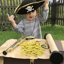 100 Pcs Plastic Gold Coins Set Pirate Coins Fake Toy Tokens Treasure Coins Re...