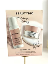 BeautyBio Cleanse & Zen Set The Balance Cleanser 2 oz ZenBubble Gel Cream 0.34