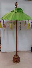 Balinese Indoor Mini Decorative Parasol Hanging Tassels Green Folding Charity