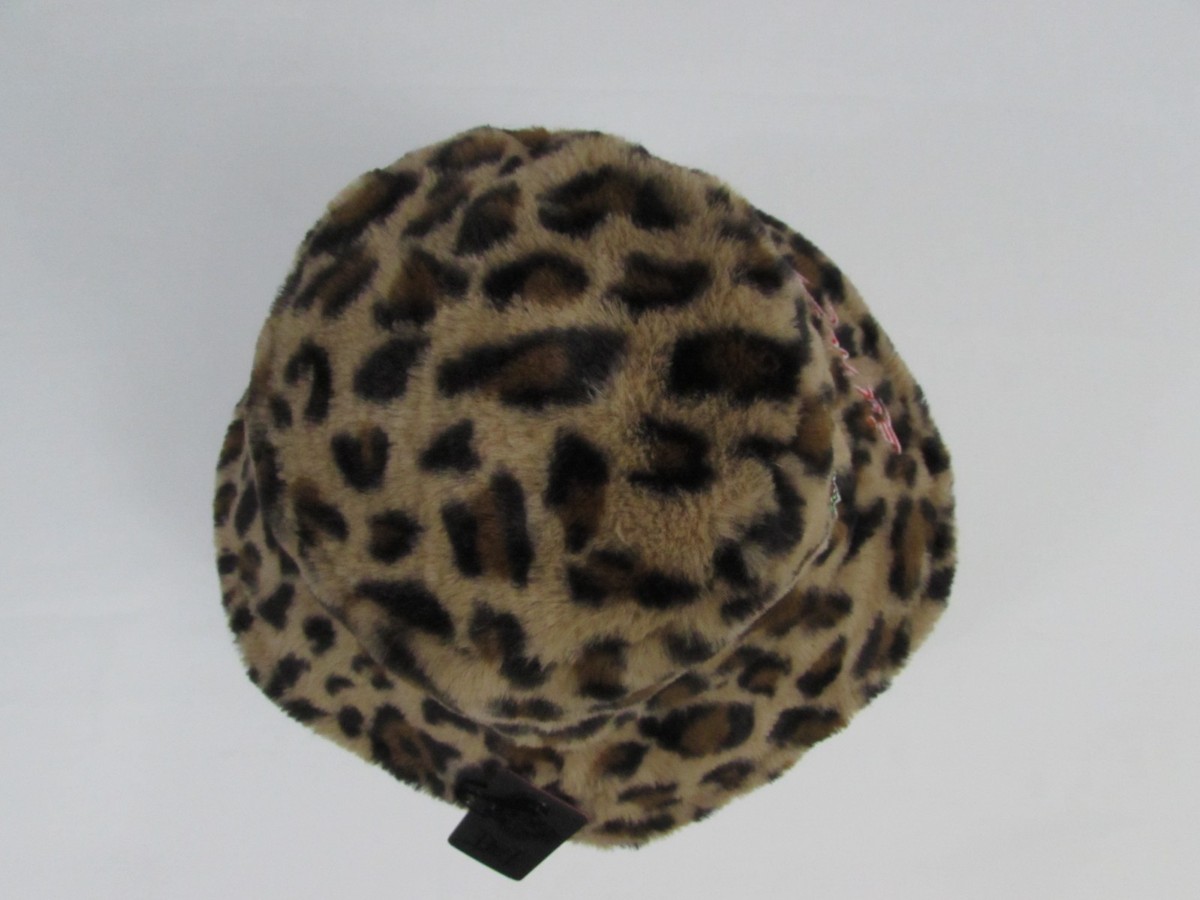 Ed Hardy 'Love Kills Slowly' Tattoo Cheetah Faux Fur Bucket Hat O