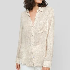 Rails Ellis Ivory Lynx Blouse Button Up Womens Medium 