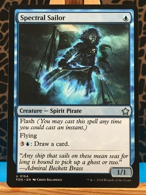 MTG - Spectral Sailor. Fundamente. UnCommon - Blue Creature - Spirit Pirate.
