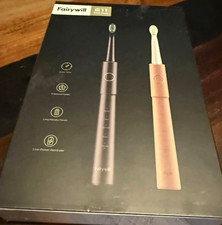 Fairywill E11 Sonic Electric Toothbrush Set 2 Handles Black/Pink 8 Modes Timer