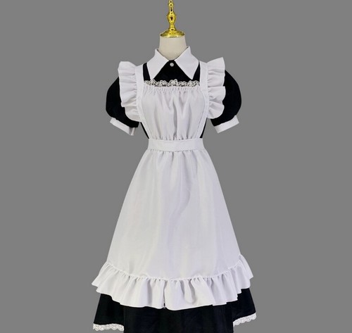 Lindo vestido largo tradicional de criada mayordomo británico disfraces uniforme japonés - Imagen 9 de 14