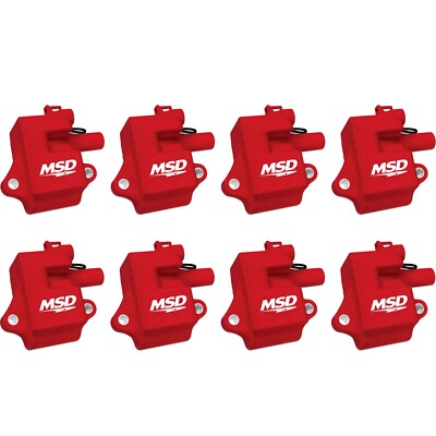 MSD Ignition Red Coil Pro Power Series 8 Pack For 1997-2004 Chevrolet Corvette
