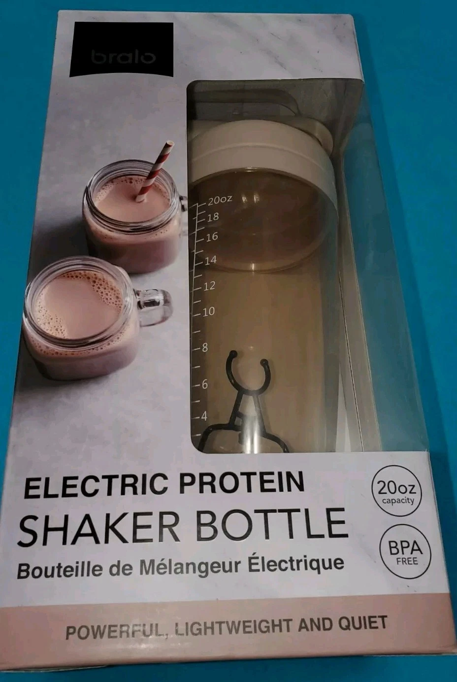 Bralo Electric Protein Shaker Bottle – NUDE, 20oz Cup NEW SEALED FREE SHIPPING
Opens in a new window