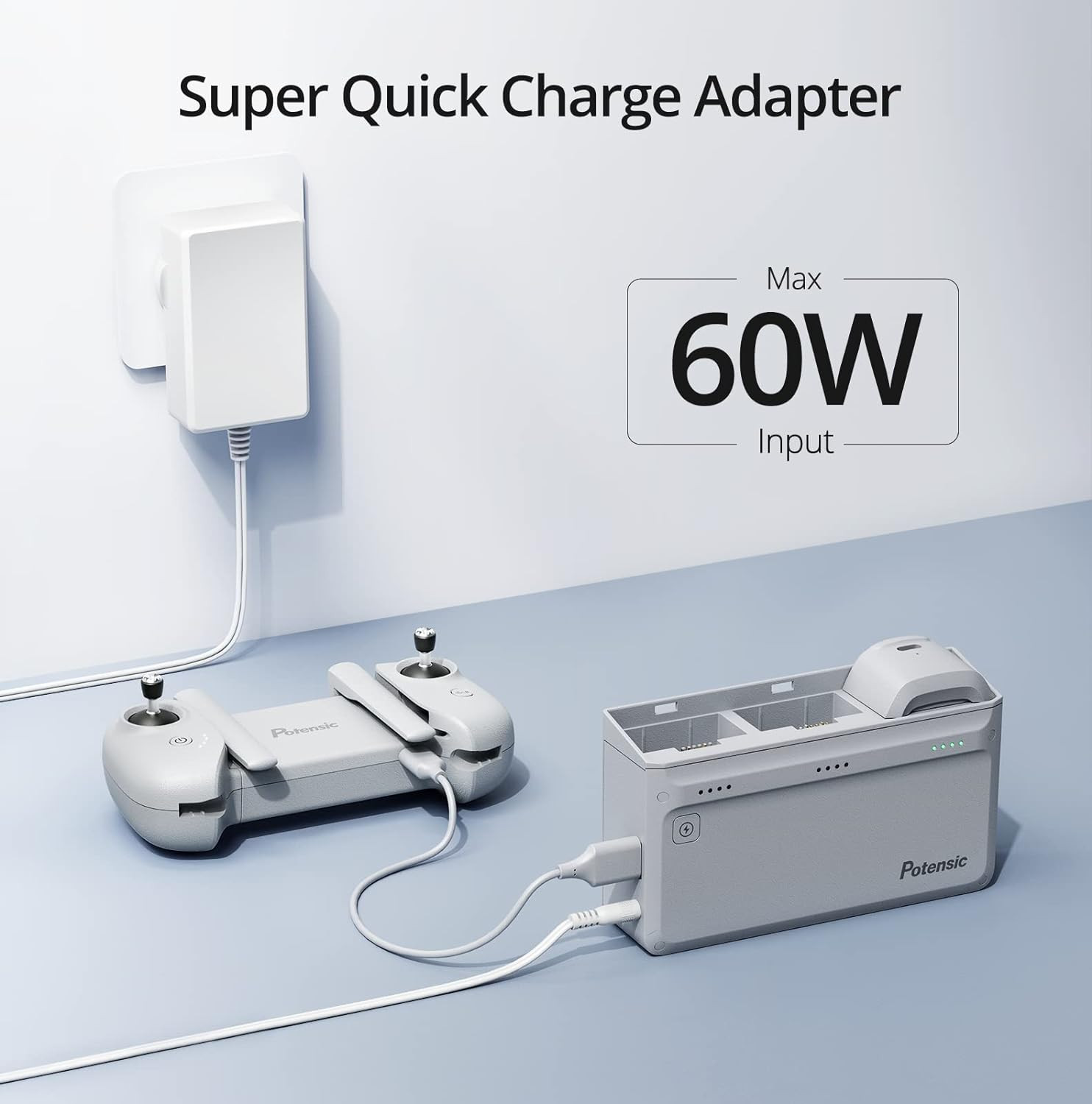 Atom SE Parallel Charging Hub, Smart Battery and Super Quick Charge Adapter Pack