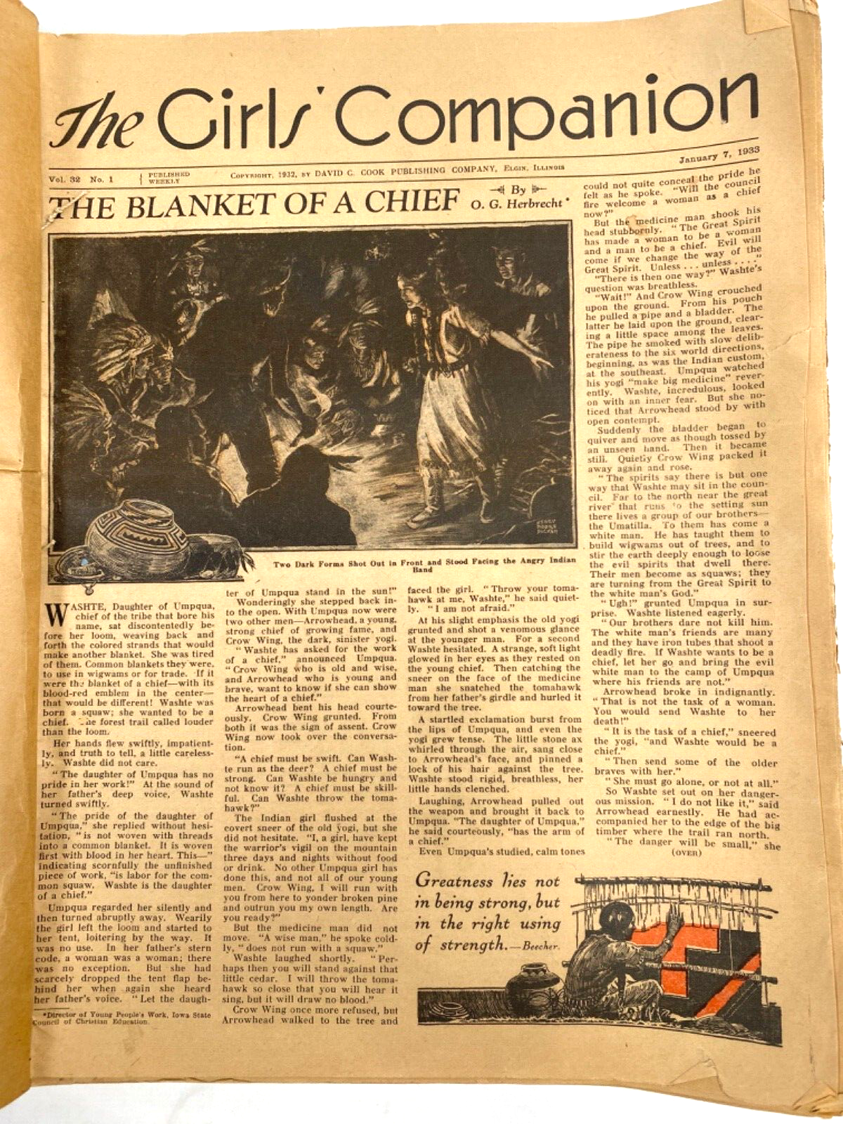 1933 THE GIRLS' COMPANION MAGAZINE antique lot of 52 issues bound COMPLETE YEAR!