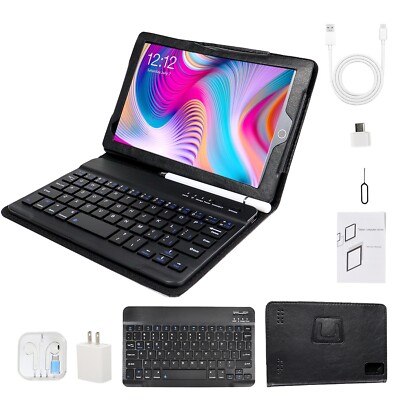 8 Inch Android 10 Ten Core HD Game Tablet Computer PC GPS Wifi Bundle Keyboard