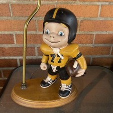Vtg Atlantic Mold Ceramic Black & Gold Footba...