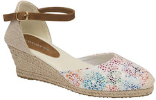 Dunlop Ladies Wedge Sandals Memory Foam Summer Closed Toe Espadrilles Heels
