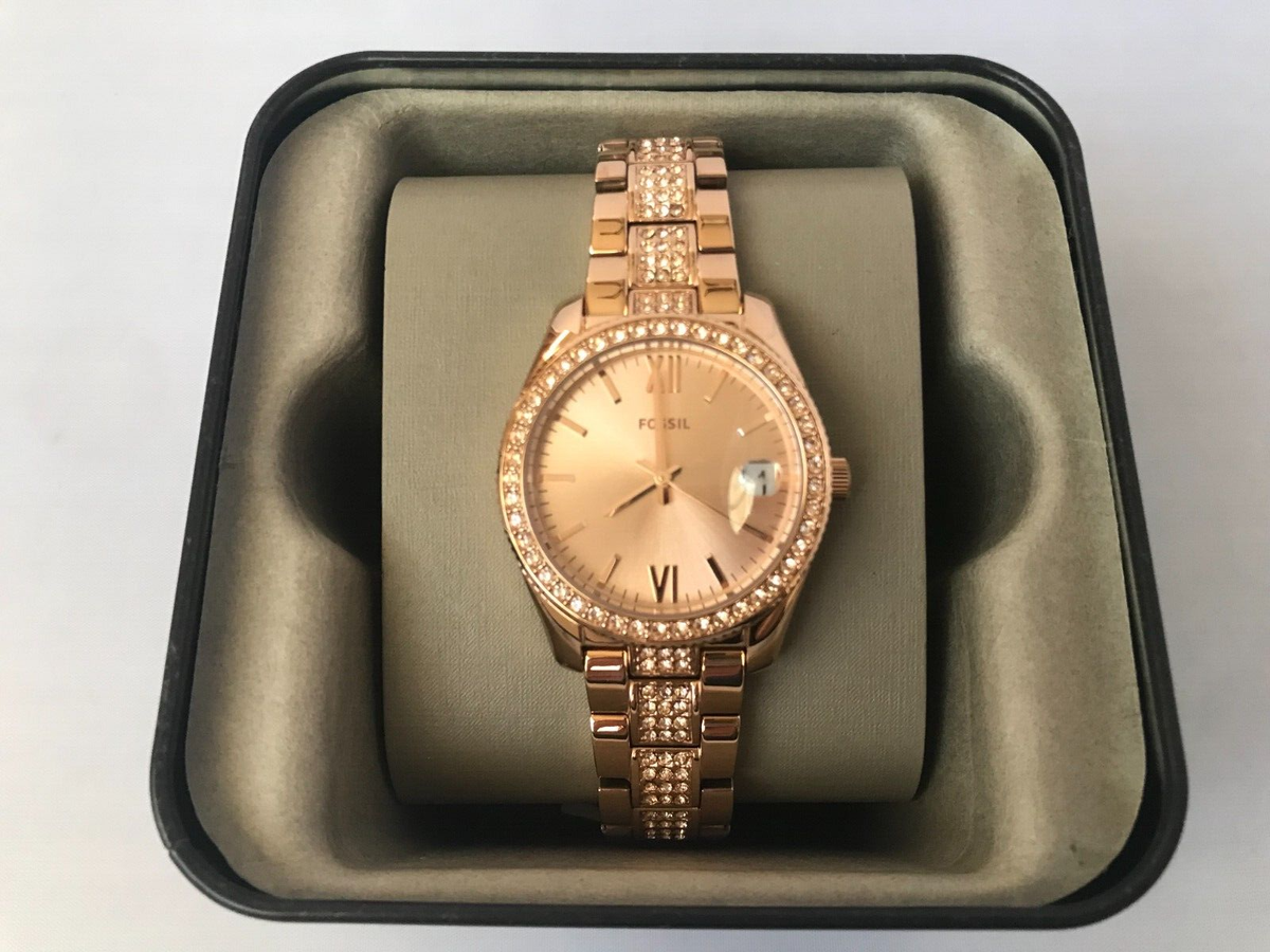 Fossil ES4509 Scarlette Mini Ladies Rose Gold Glitz Stainless